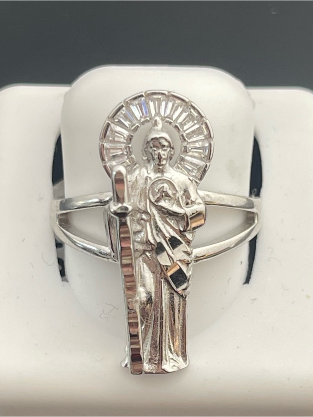 Sterling silver Saint Jude size 8 ring